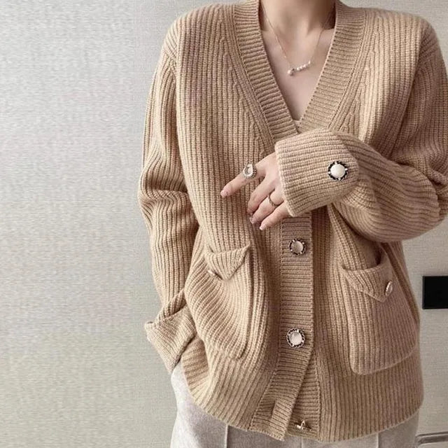 Elegant Pockets Style Chic Cardigans