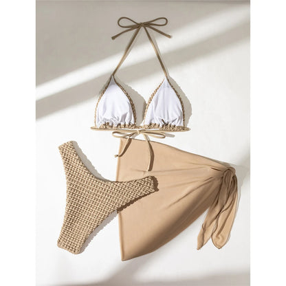 New Khaki Halter Bikini Set