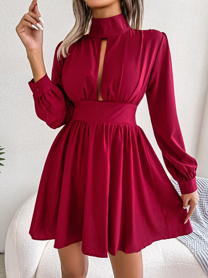 A Line Allure: Hollow Out Dress for Autumn