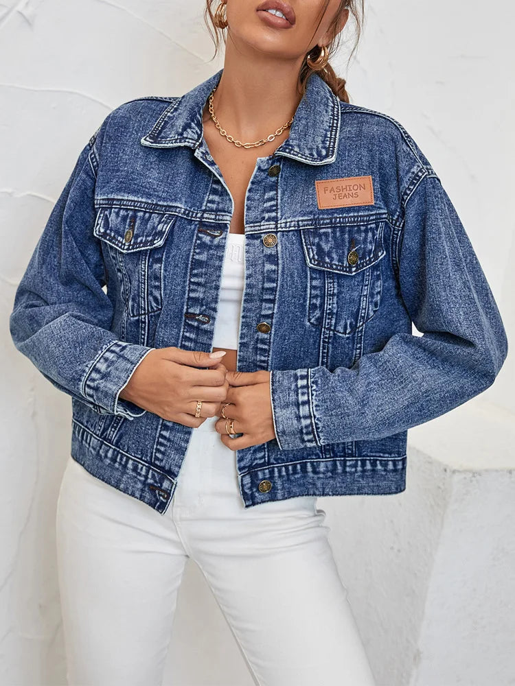 Single Breasted Loose Denim Jacket