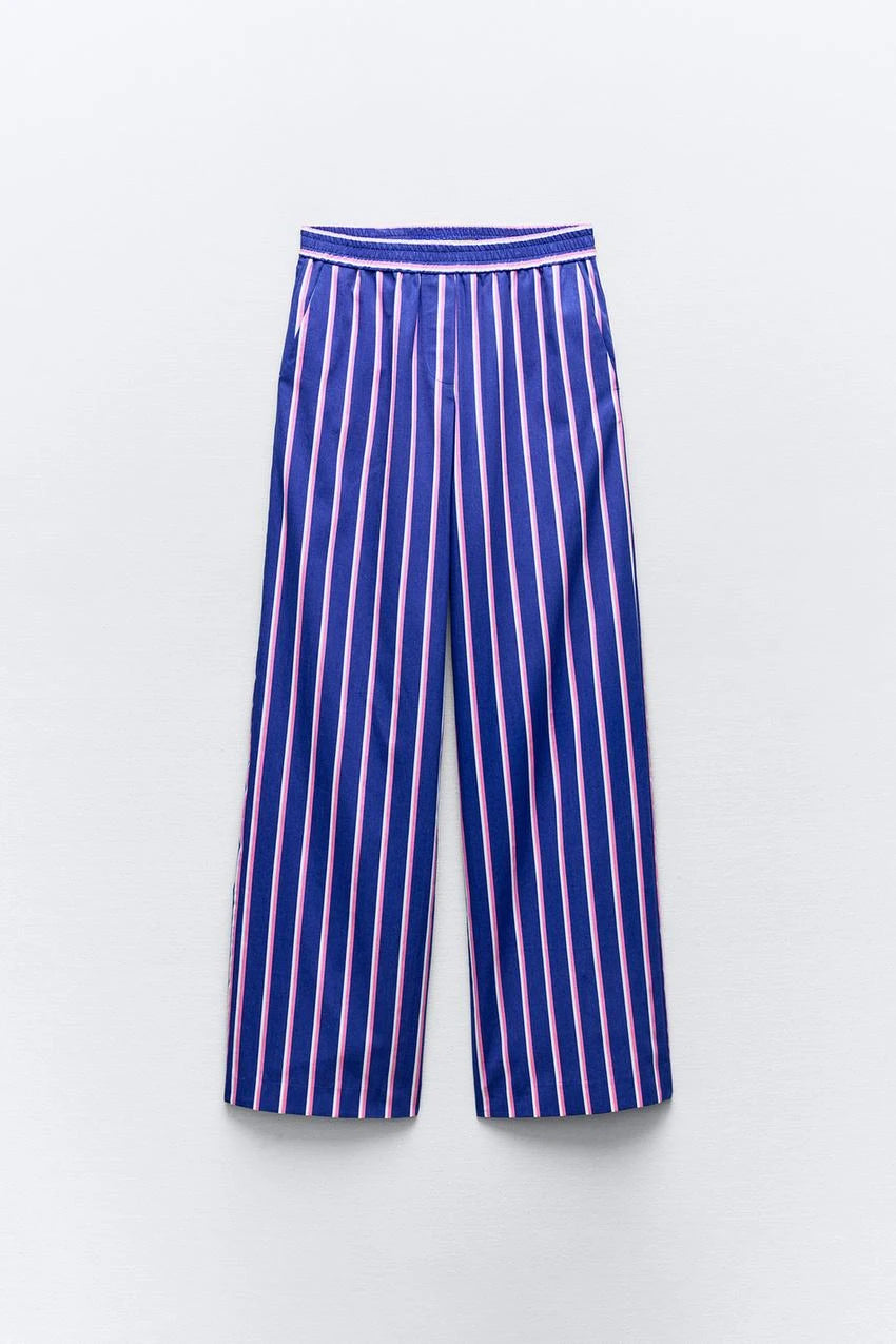 Striped Elegance Pant Set