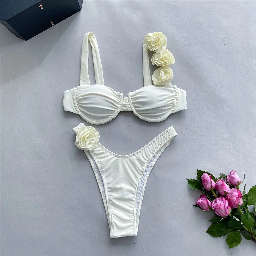 Blossom Glow Push-Up Bikini Set