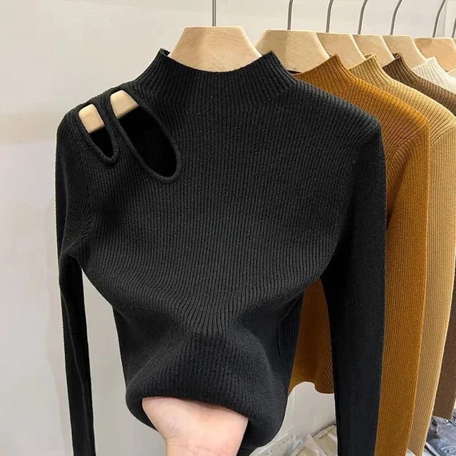 Hollow Out Turtleneck Sweaters