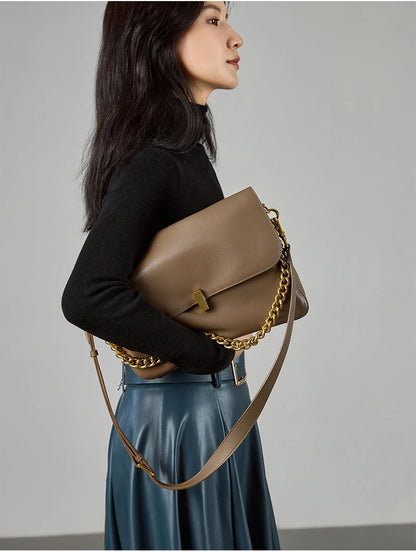 Luxe Korean Leather Shoulder Bag