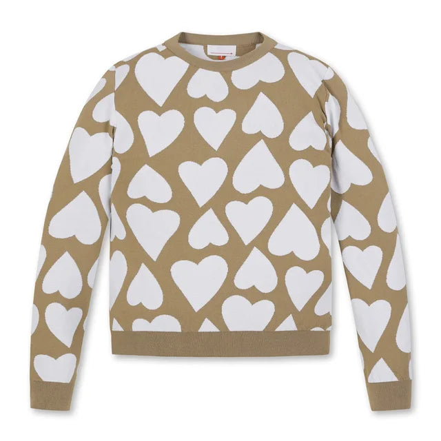 Heart Shape Design Long Sleeve Sweater For Women