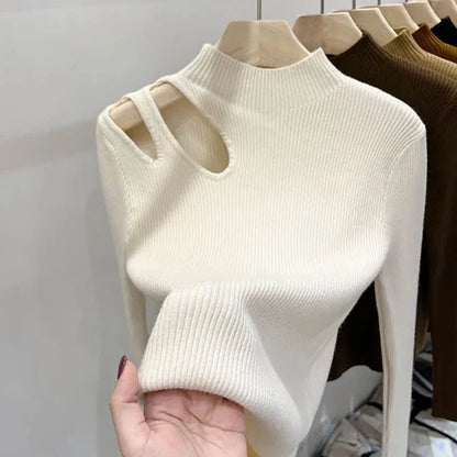 Hollow Out Turtleneck Sweaters