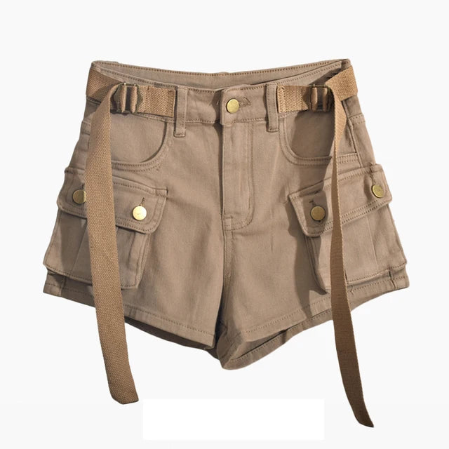 New Large Pocket Denim Cargo Shorts For Women