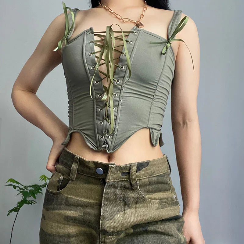 Mystic Lace-Up Corset Crop