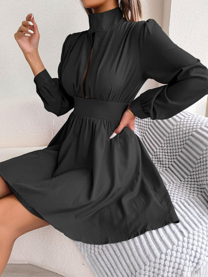 A Line Allure Hollow Out Dress for Autumn