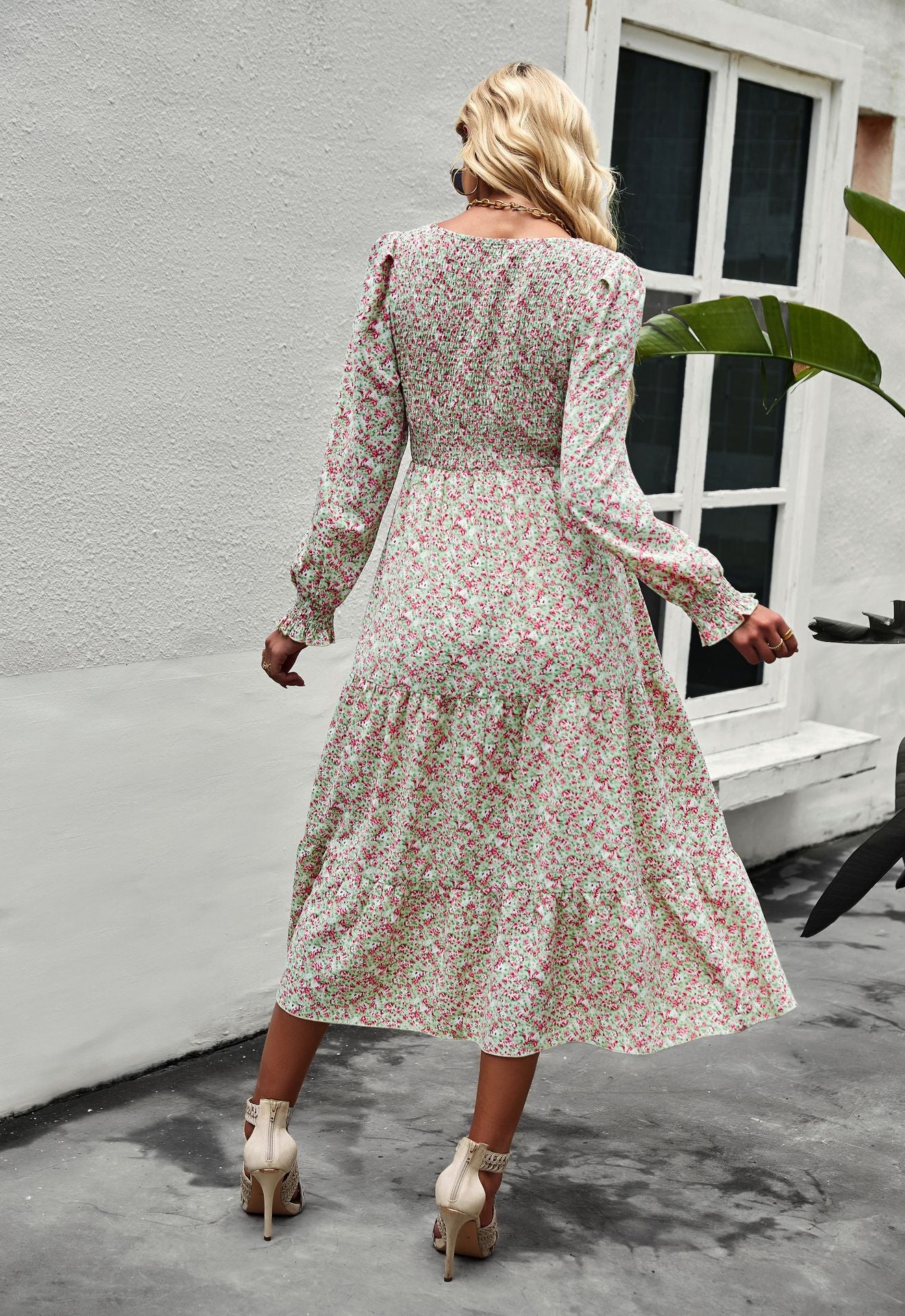 Casual Vintage Long Sleeve Dress
