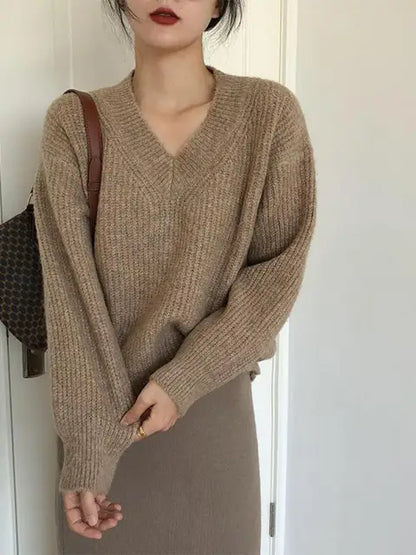 High Quality V-Neck Loose Fit Sweaters