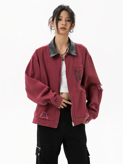 New Streetwear Fashion Red Bomber Jackets