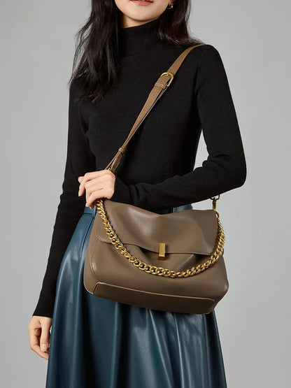 Luxe Korean Leather Shoulder Bag