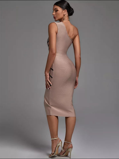 Stylish Solstice: One Shoulder Bandage Dress