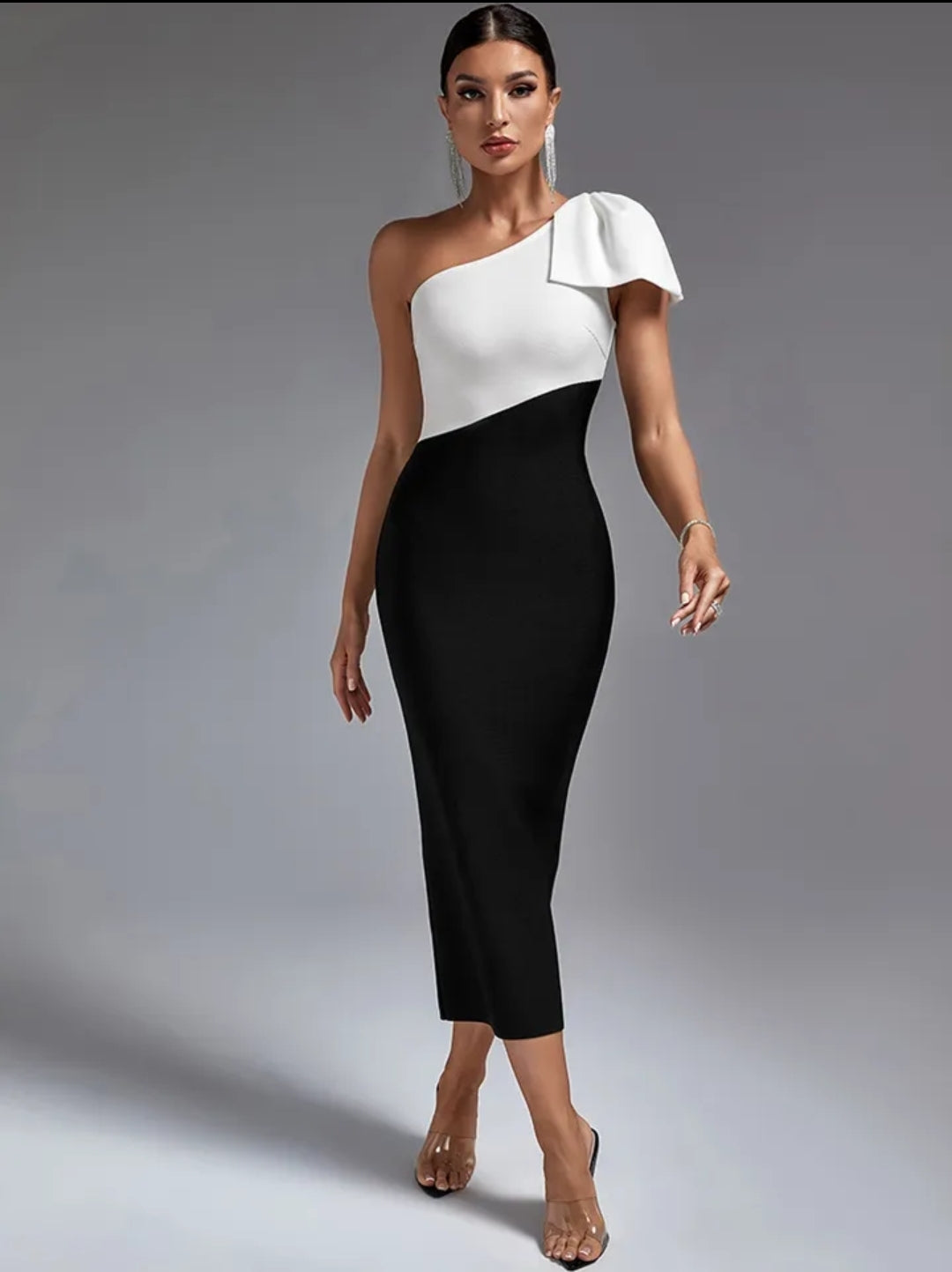Classic Black & White Maxi Dress