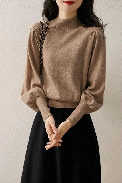 Puff Loose Sleeve High Neck Cool Sweaters