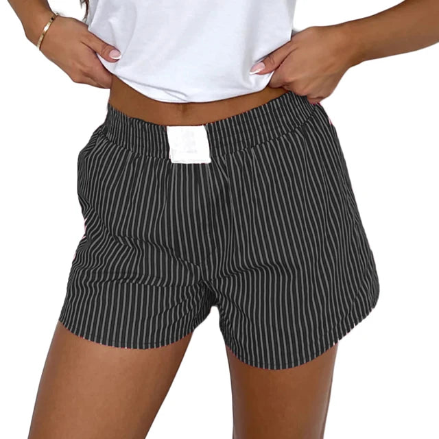 2000s Retro Stripe Elastic Shorts