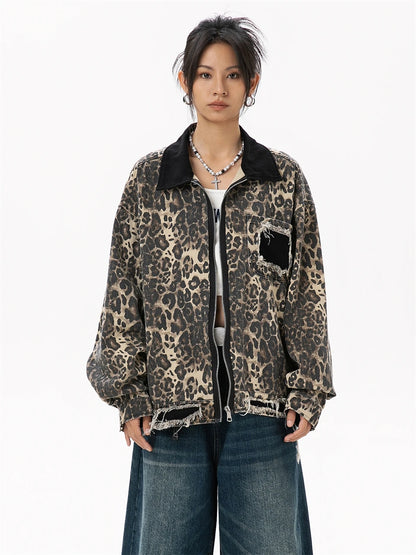 Leopard Denim Jacket