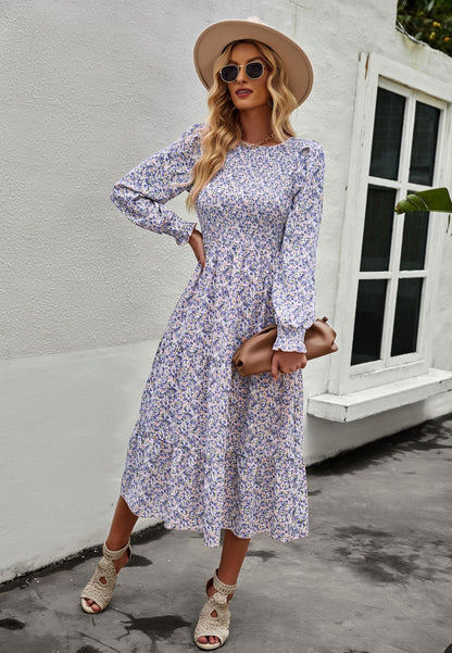 Casual Vintage Long Sleeve Dress