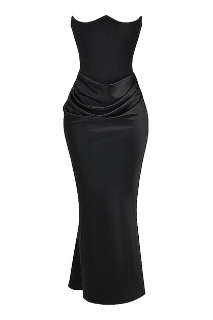 Elegant Satin Patchwork Maxi Dress: Perfect for Party, Club, or Evening Events