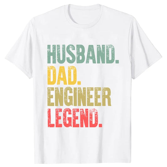 Funny Husband Dad Engineer Legend Retro Cotton T-Shirts