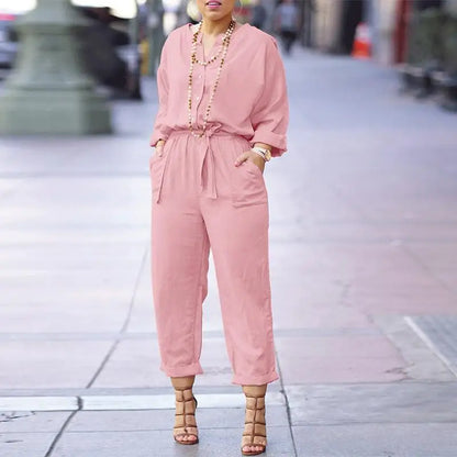 Casual Streetwear Style Buttoned Long Sleeve  Jumpsuits