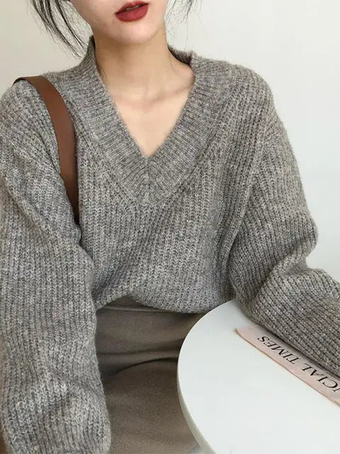 High Quality V-Neck Loose Fit Sweaters