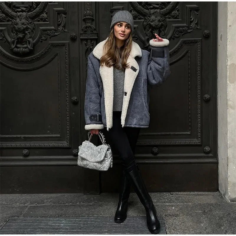 Street Style Lamb Wool Coat