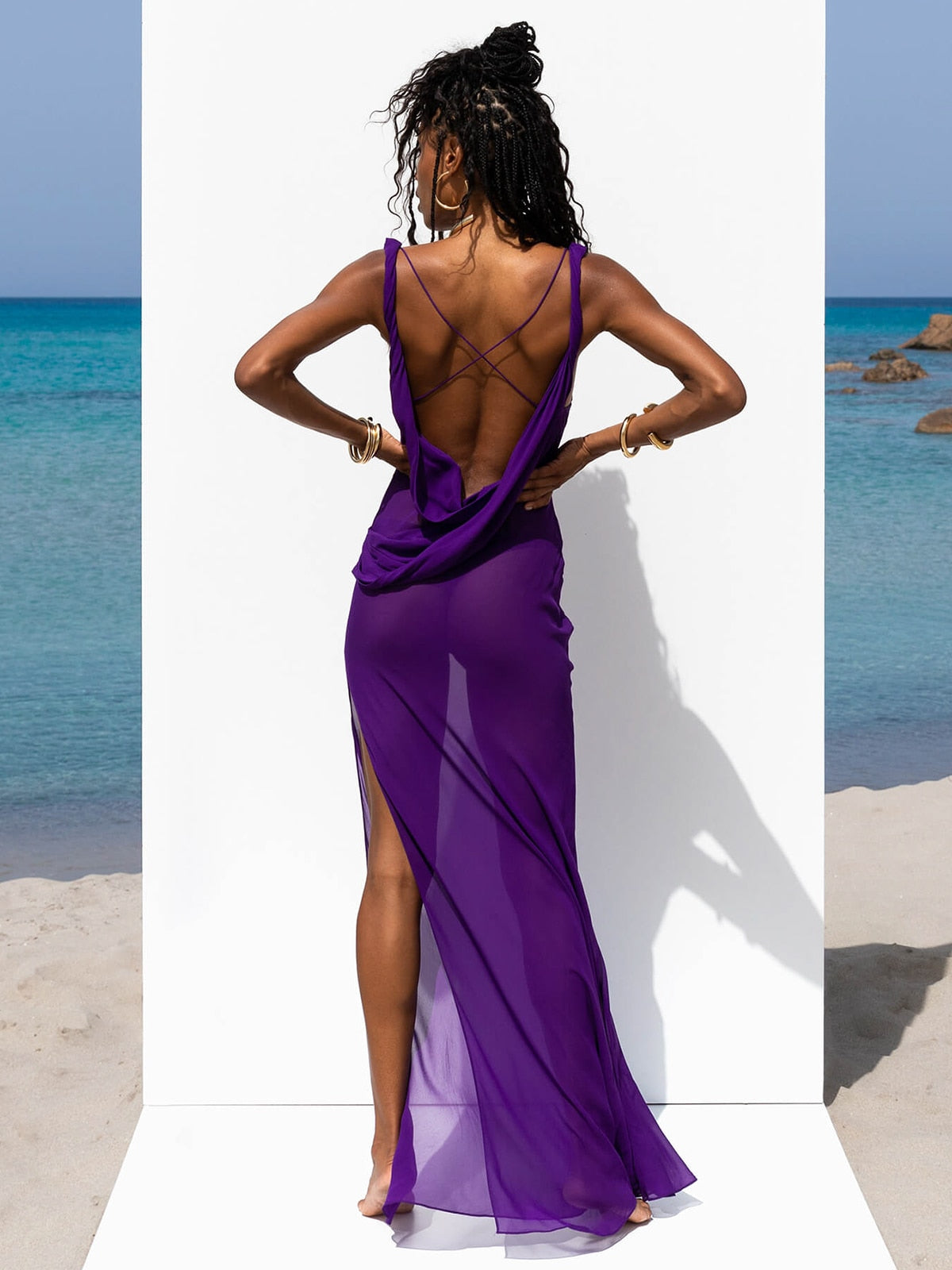 Chic Animal Print Maxi Cover-Up Beach Dress