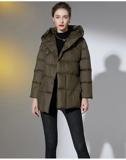 Soft Touch Puffy Lightweight Belted Casual Coats