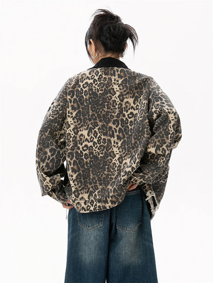 Leopard Denim Jacket