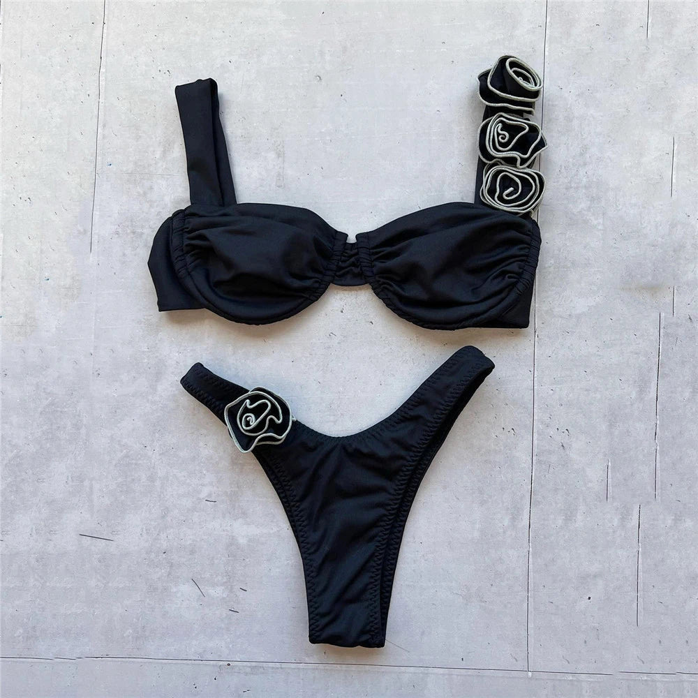 Blossom Glow Push-Up Bikini Set