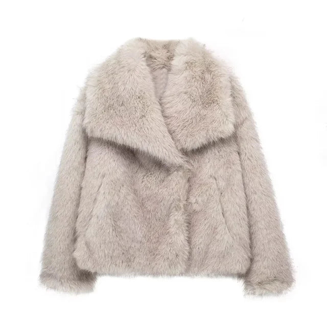 My Outdoor Style Faux Furr Long Sleeve Warm Coat