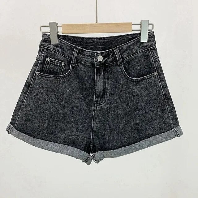Vintage Basic Style Women Denim Shorts