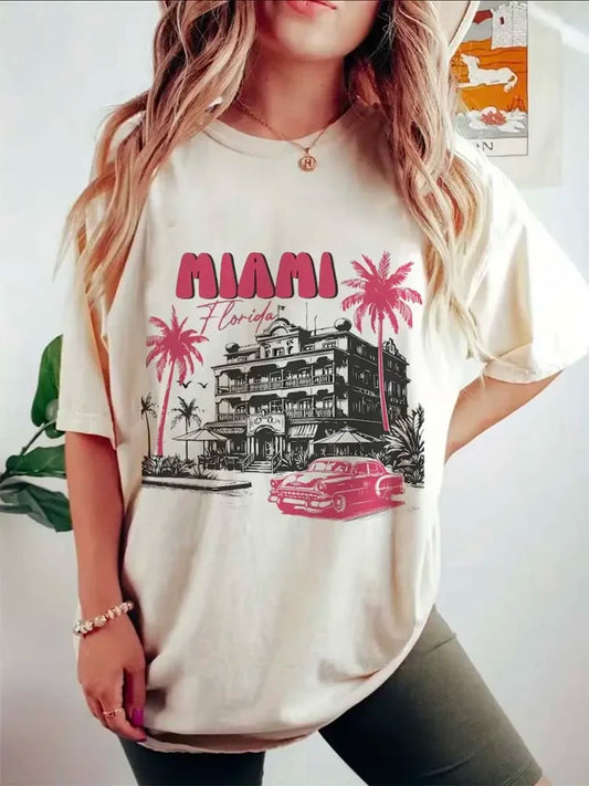 Old Time Classic Miami Round Neck Cotton T-Shirts