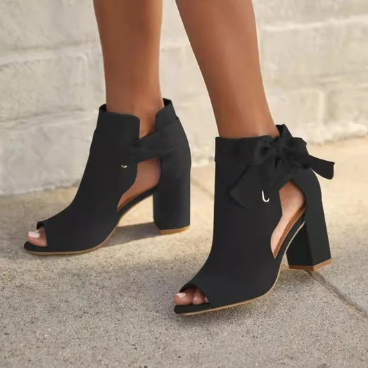 Buckle Strap Elegant Bow Peep Toe Summer Women's Sandals