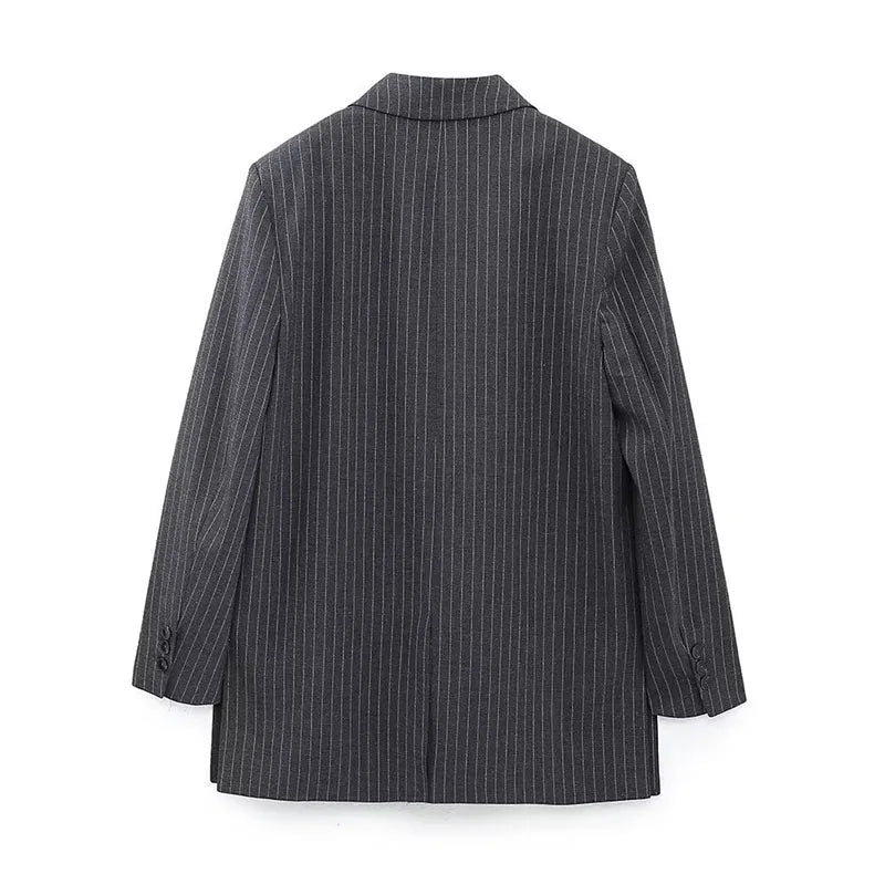 Korean Style Casual Striped Blazer Jacket