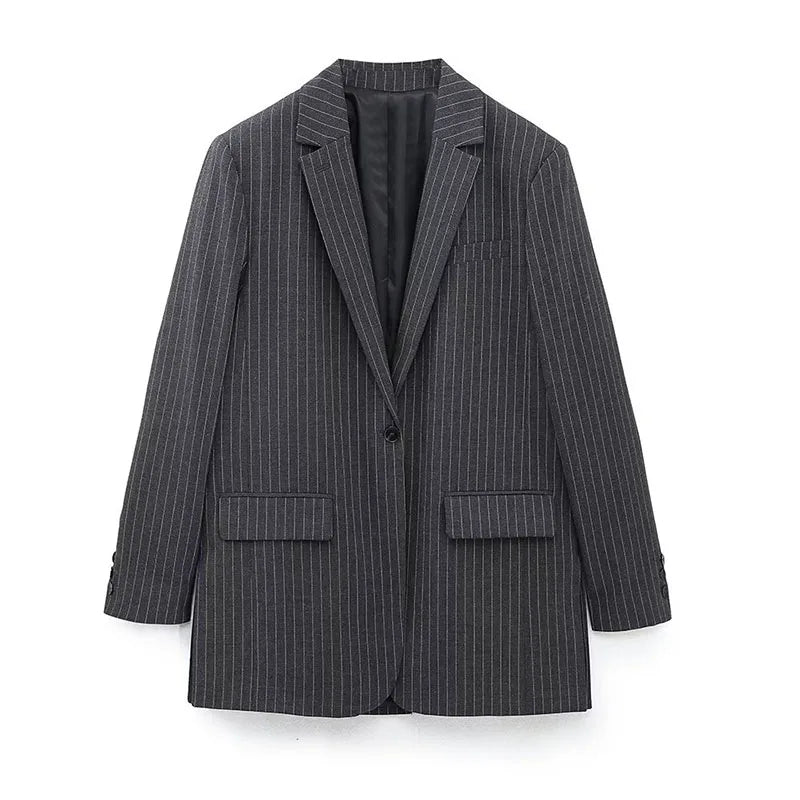 Black Striped Blazer Jacket