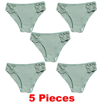 Breathable Seamless Lace Flower Embroidery Women Panties