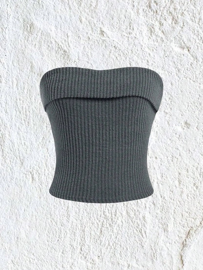 Sexy Strapless Sleeveless Tube Crop Top For Women
