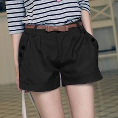 Mid Waist Straight Women Casual Shorts