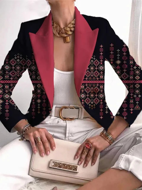 Elegant Down Embroidery Western-Style Blazer Jackets
