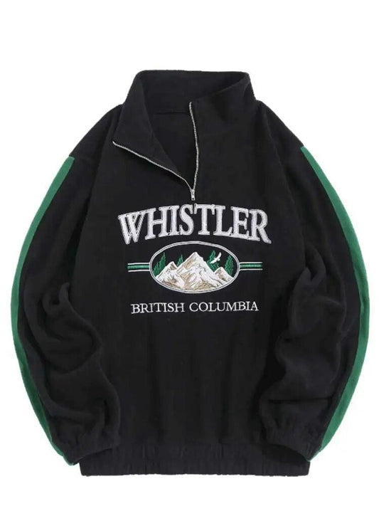WHISTLER BRITISH COLUMBIA Zipper Fleece Sweatshirts