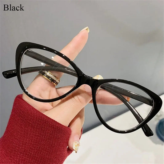 Fashion Cat Eye Blue Light Glasses - Women's Anti-Blue Ray Computer Eyewear with Big Frame