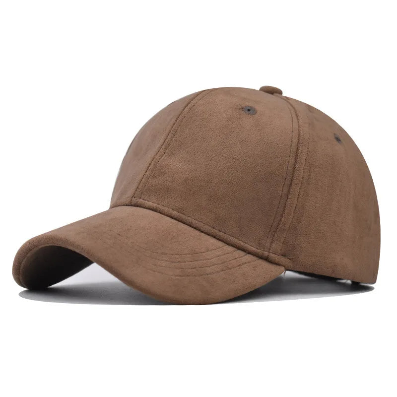 Casual Baseball Caps for Women & Men – Suede Autumn Winter Snapback Hat, Unisex Solid Color