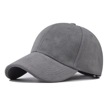 Casual Baseball Caps for Women & Men – Suede Autumn Winter Snapback Hat, Unisex Solid Color