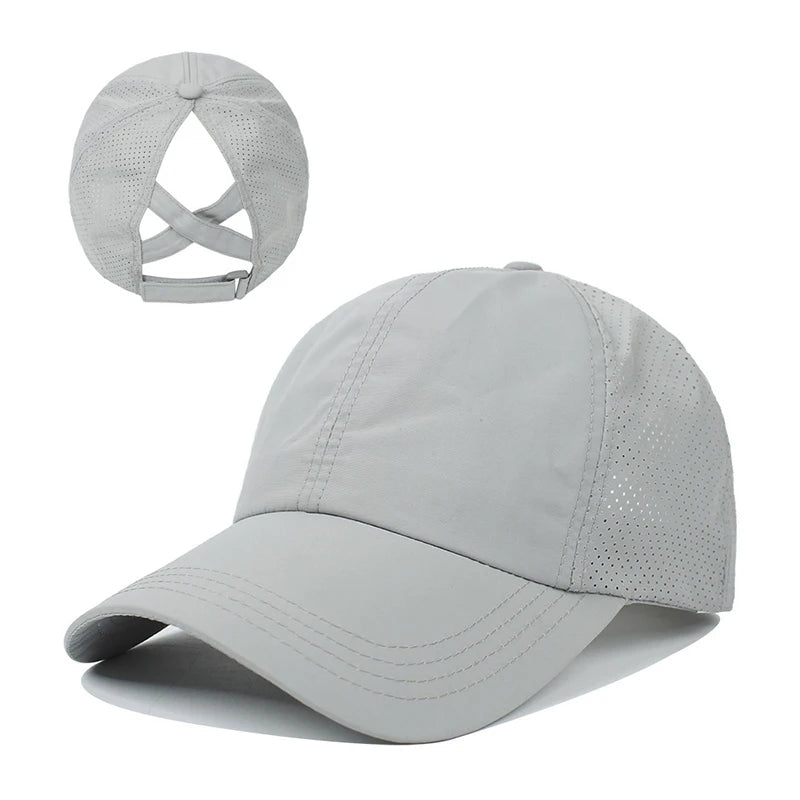 Summer Solid Color Baseball Cap – Golf Wear, Women’s Sport Leisure, Quick-Drying Mesh Hat