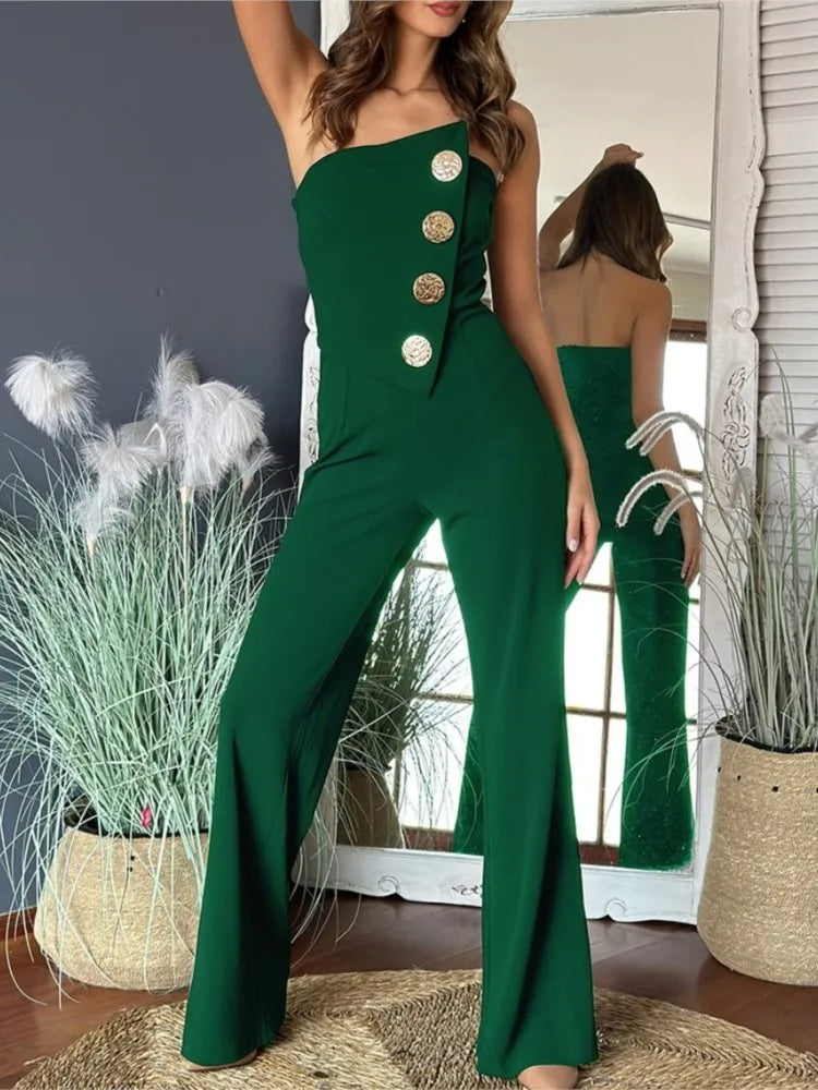 Sexy Sleeveless Jumpsuit for Women Slim Fit Elegant Casual Outfit