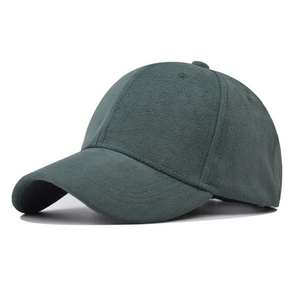 Casual Baseball Caps for Women & Men – Suede Autumn Winter Snapback Hat, Unisex Solid Color