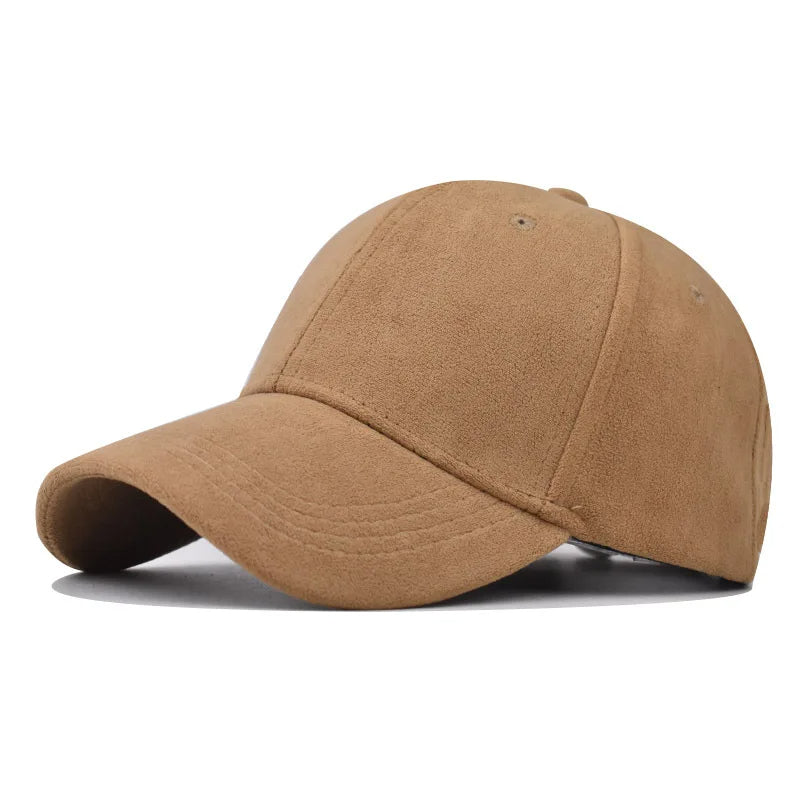 Casual Baseball Caps for Women & Men – Suede Autumn Winter Snapback Hat, Unisex Solid Color